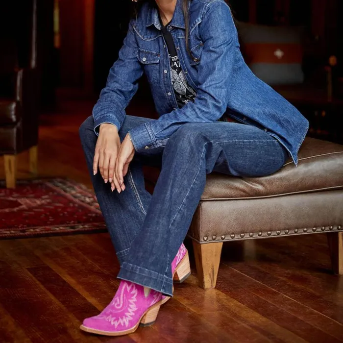 Women Western Boots Ariat Dixon Bootie Haute Pink Suede Women Western Boots Ariat Dixon Bootie Haute Pink Suede