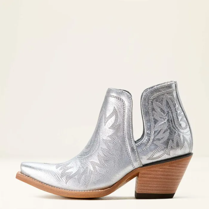 Women Western Boots Ariat Dixon Bootie Silver Shine Women Western Boots Ariat Dixon Bootie Silver Shine
