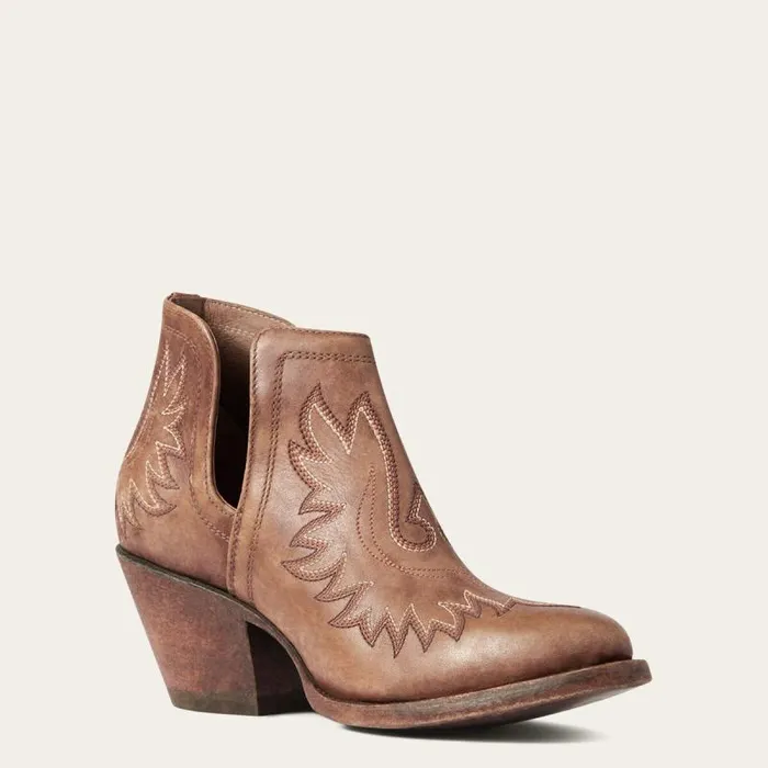Women Western Boots Ariat Dixon R Toe Western Boot Naturally Distressed Brown
