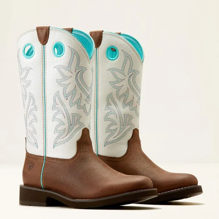 Women Western Boots Ariat Elko Western Boot Dark Cottagewhite Icing Women Western Boots Ariat Elko Western Boot Dark Cottagewhite Icing
