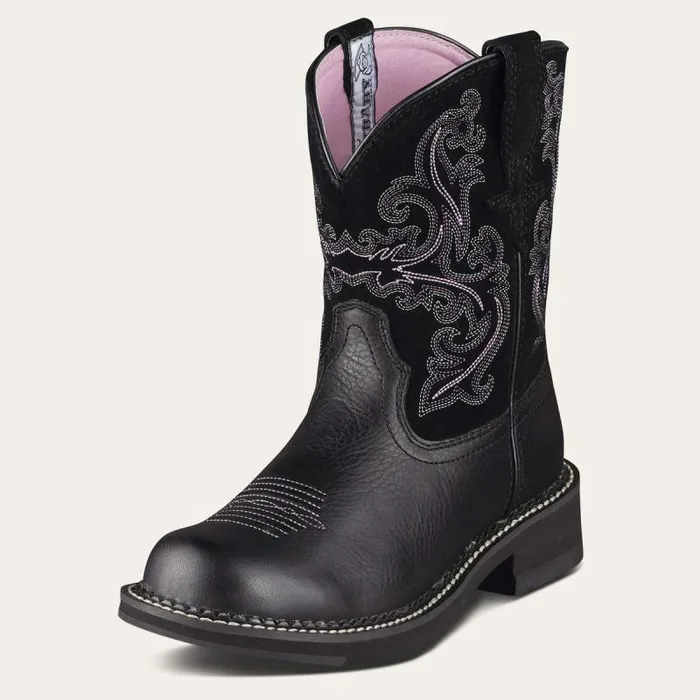 Women Western Boots Ariat Fatbaby II Western Boot Black Deertan