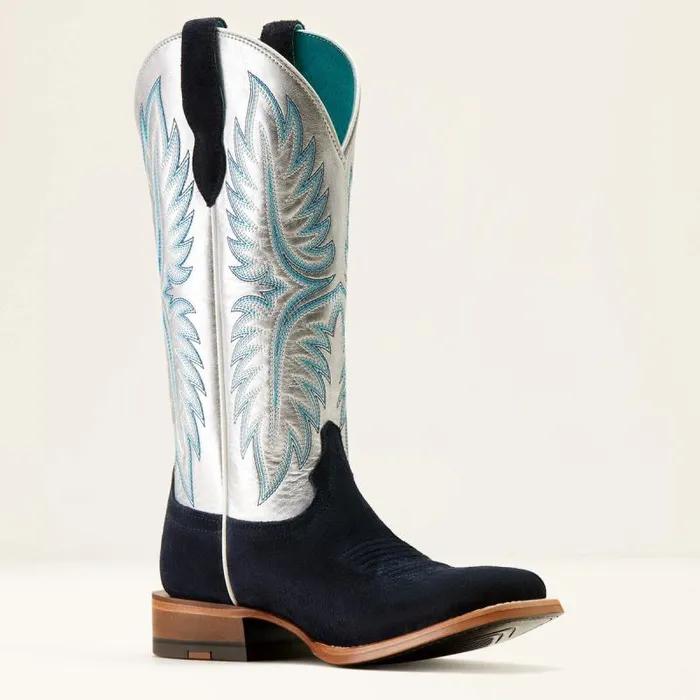 Women Western Boots Ariat Frontier Calamity Jane Western Boot Polo Blue Roughoutelectric Silver Women Western Boots Ariat Frontier Calamity Jane Western Boot Polo Blue Roughoutelectric Silver