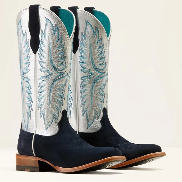 Women Western Boots Ariat Frontier Calamity Jane Western Boot Polo Blue Roughoutelectric Silver Women Western Boots Ariat Frontier Calamity Jane Western Boot Polo Blue Roughoutelectric Silver