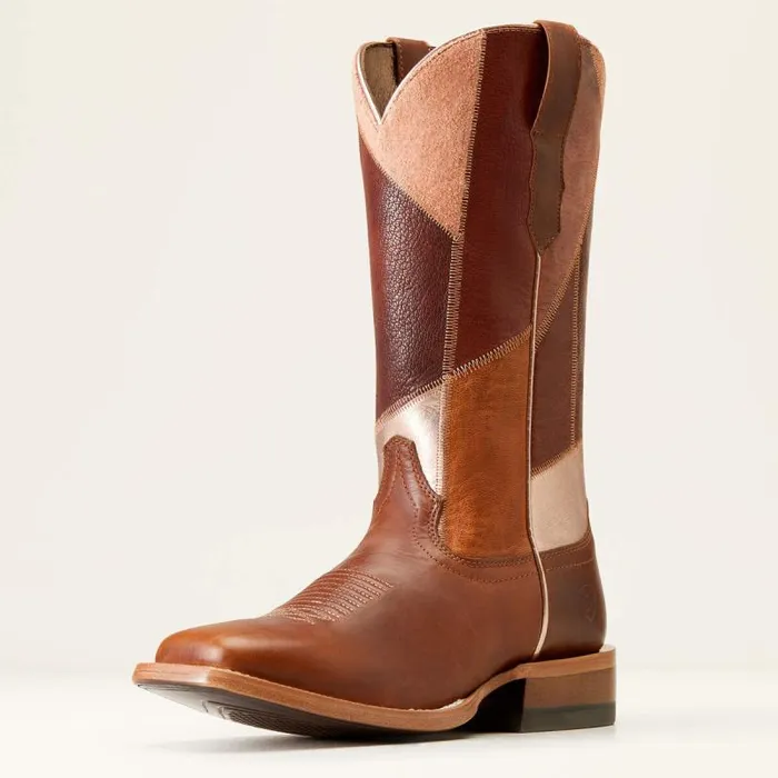 Women Western Boots Ariat Frontier Patchwork Western Boot Dapper Tan
