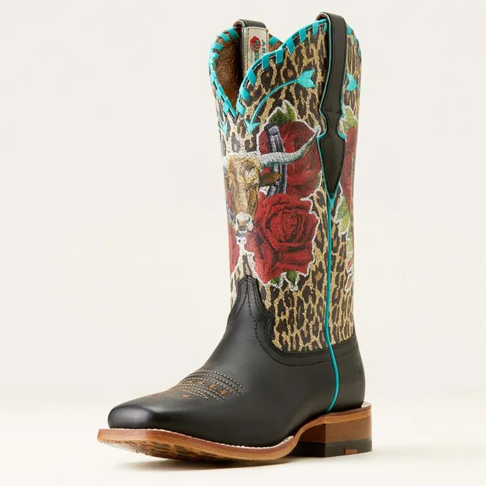 Women Western Boots Ariat Frontier Rodeo Quincy Western Boot Rich Blackmustang Meysa