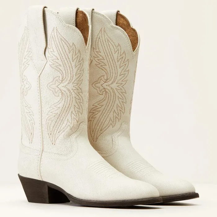 Women Western Boots Ariat Heritage R Toe StretchFit Western Boot Distressed Ivory Women Western Boots Ariat Heritage R Toe StretchFit Western Boot Distressed Ivory