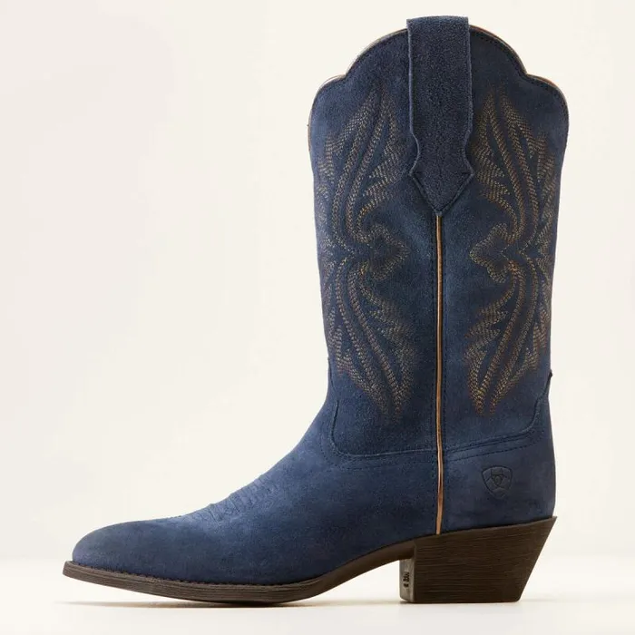Women Western Boots Ariat Heritage R Toe StretchFit Western Boot Midnight Navy Suede Women Western Boots Ariat Heritage R Toe StretchFit Western Boot Midnight Navy Suede