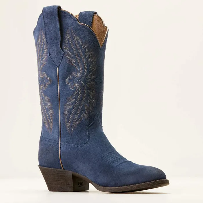 Women Western Boots Ariat Heritage R Toe StretchFit Western Boot Midnight Navy Suede Women Western Boots Ariat Heritage R Toe StretchFit Western Boot Midnight Navy Suede