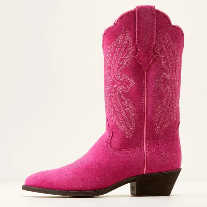 Women Western Boots Ariat Heritage R Toe StretchFit Western Boot Raspberry Suede Women Western Boots Ariat Heritage R Toe StretchFit Western Boot Raspberry Suede