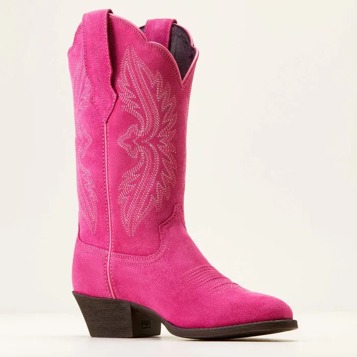 Women Western Boots Ariat Heritage R Toe StretchFit Western Boot Raspberry Suede Women Western Boots Ariat Heritage R Toe StretchFit Western Boot Raspberry Suede