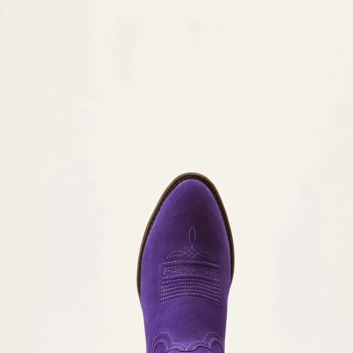 Women Western Boots Ariat Heritage R Toe StretchFit Western Boot Violet Suede Women Western Boots Ariat Heritage R Toe StretchFit Western Boot Violet Suede