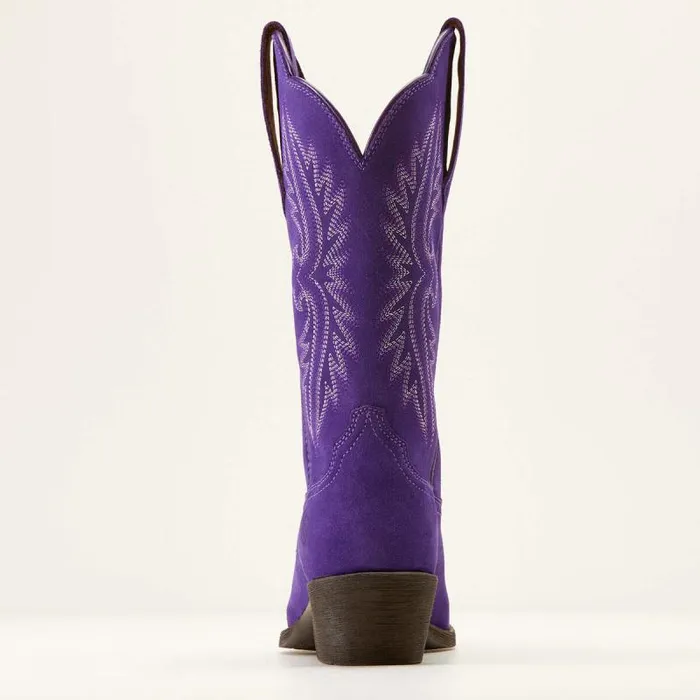 Women Western Boots Ariat Heritage R Toe StretchFit Western Boot Violet Suede Women Western Boots Ariat Heritage R Toe StretchFit Western Boot Violet Suede