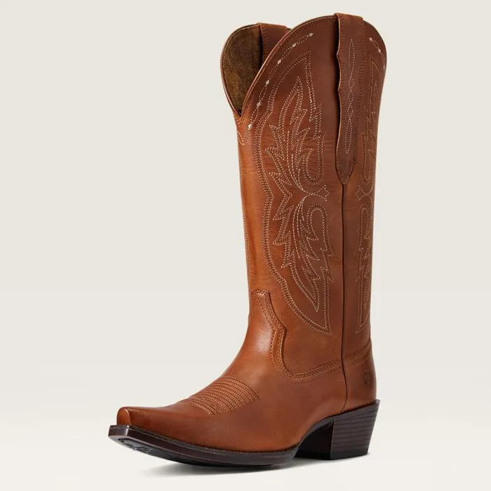Women Western Boots Ariat Heritage X Toe Elastic Wide Calf Western Boot Treasured Tan Women Western Boots Ariat Heritage X Toe Elastic Wide Calf Western Boot Treasured Tan