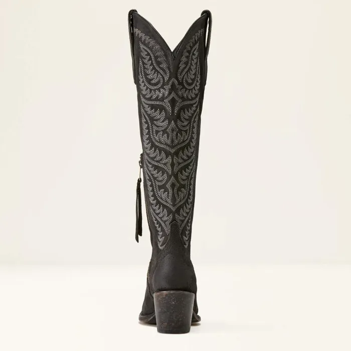 Women Western Boots Ariat Laramie StretchFit Western Boot Distressed Black Suede