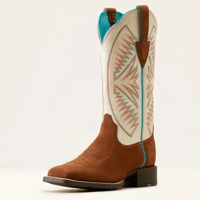 Women Western Boots Ariat Round Up Ruidoso Western Boot Cedar Roughoutmatte Pearl Suede