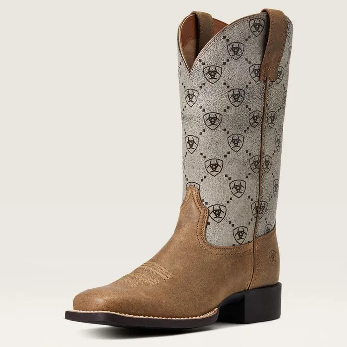 Women Western Boots Ariat Round Up Wide Square Toe Western Boot Brown Bomber