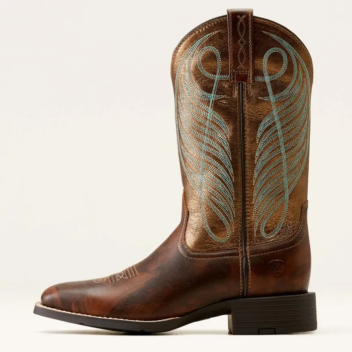 Women Western Boots Ariat Round Up Wide Square Toe Western Boot Yukon Brown Women Western Boots Ariat Round Up Wide Square Toe Western Boot Yukon Brown
