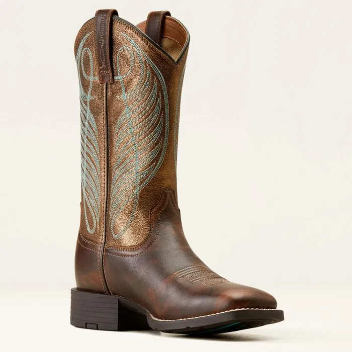 Women Western Boots Ariat Round Up Wide Square Toe Western Boot Yukon Brown Women Western Boots Ariat Round Up Wide Square Toe Western Boot Yukon Brown
