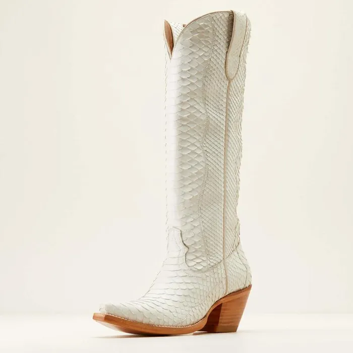 Women Western Boots Ariat Sterling Emery StretchFit Western Boot Classic White Python