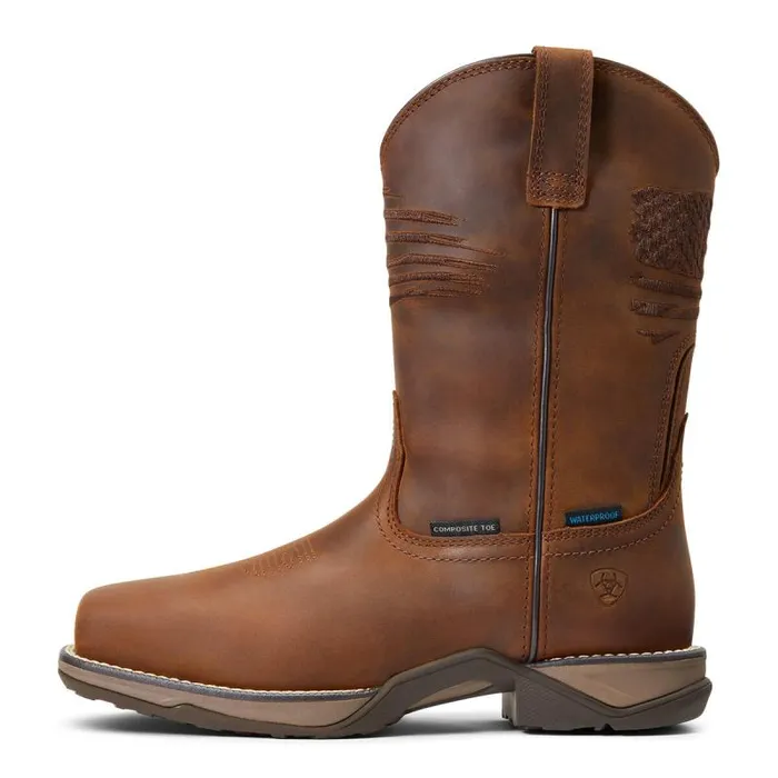 Women Work Boots and Shoes Ariat Anthem Patriot Waterproof Composite Toe Work Boot Distressed Brown Women Work Boots and Shoes Ariat Anthem Patriot Waterproof Composite Toe Work Boot Distressed Brown