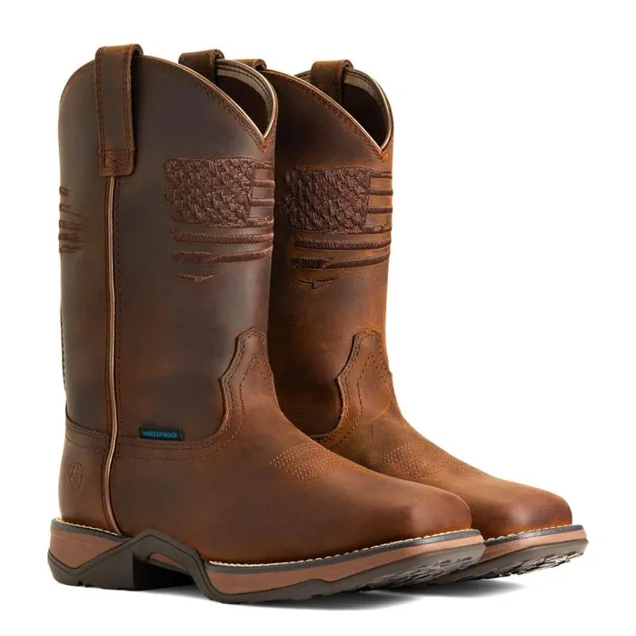 Women Work Boots and Shoes Ariat Anthem Patriot Waterproof Composite Toe Work Boot Distressed Brown Women Work Boots and Shoes Ariat Anthem Patriot Waterproof Composite Toe Work Boot Distressed Brown