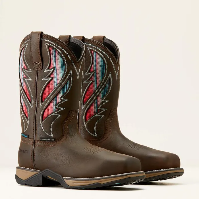 Women Work Boots and Shoes Ariat Anthem VentTEK Waterproof Composite Toe Work Boot Dark Chocolateserape