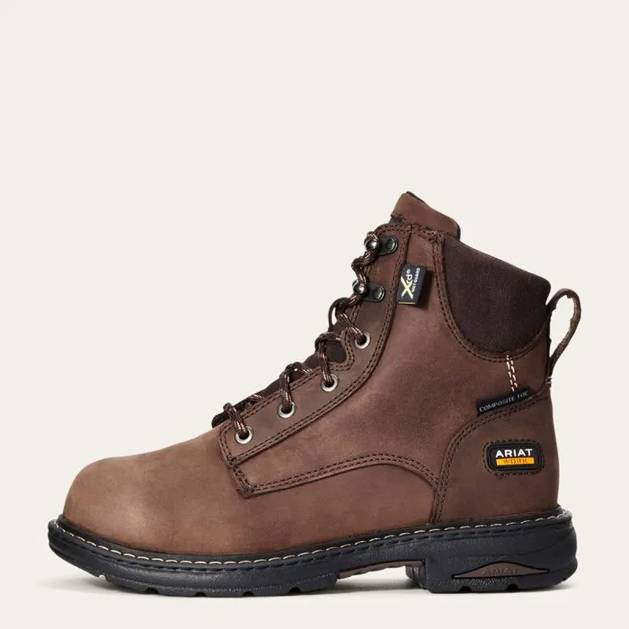 Women Work Boots and Shoes Ariat Casey 6034 MetGuard Composite Toe Work Boot Oily Distressed Brown
