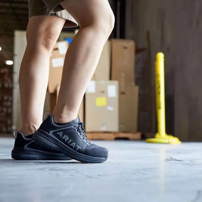 Women Work Boots and Shoes Ariat Outpace Composite Toe Safety Shoe Black