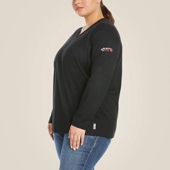 Women Workwear Ariat FR AC Crew Top Black Women Workwear Ariat FR AC Crew Top Black