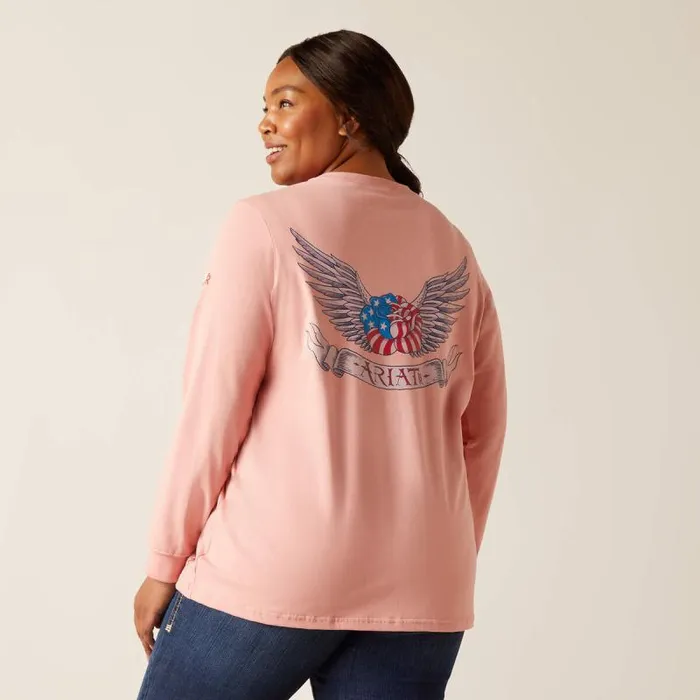Women Workwear Ariat FR American Rose TShirt Mauveglow Women Workwear Ariat FR American Rose TShirt Mauveglow