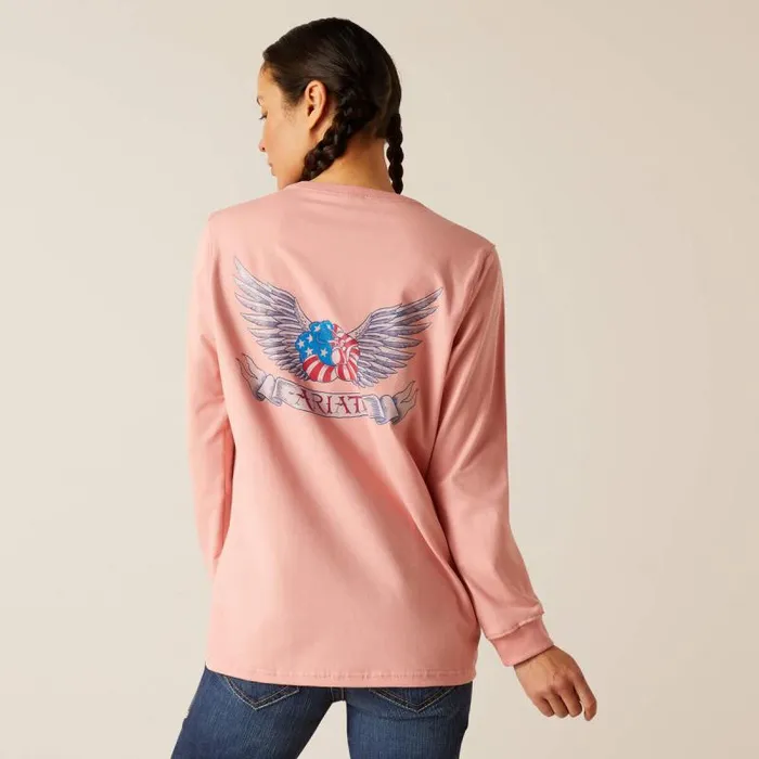 Women Workwear Ariat FR American Rose TShirt Mauveglow Women Workwear Ariat FR American Rose TShirt Mauveglow