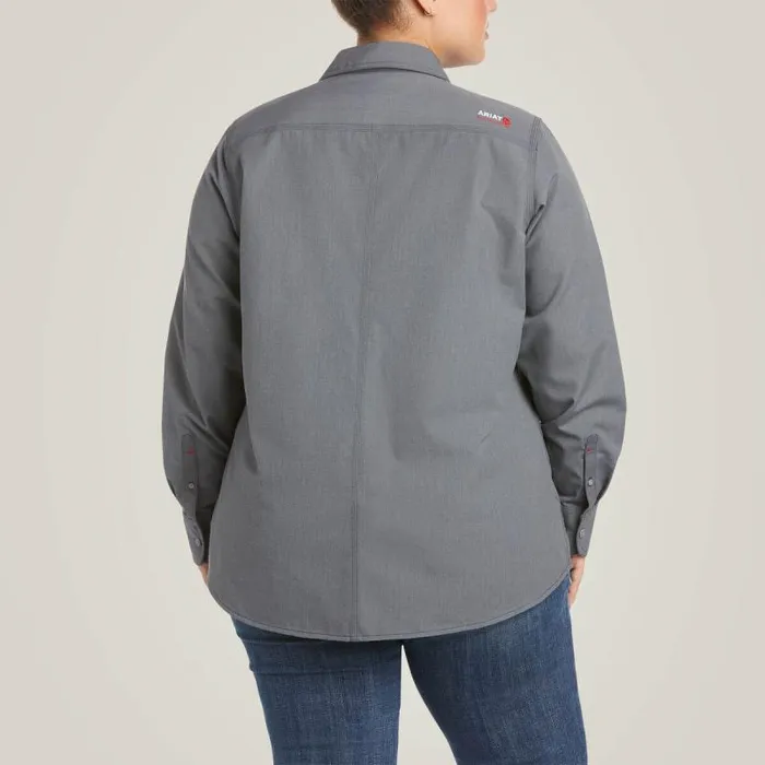 Women Workwear Ariat FR Featherlight Work Shirt Gunmetal Women Workwear Ariat FR Featherlight Work Shirt Gunmetal