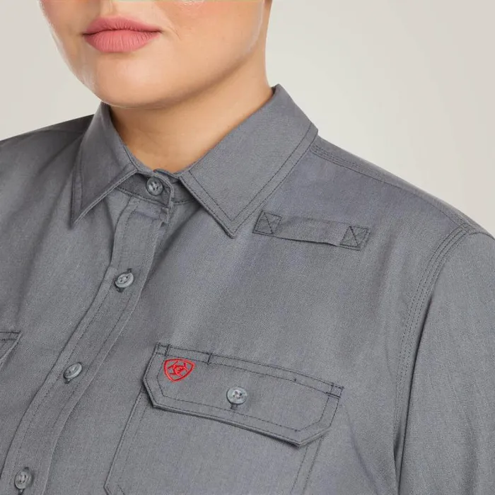 Women Workwear Ariat FR Featherlight Work Shirt Gunmetal Women Workwear Ariat FR Featherlight Work Shirt Gunmetal