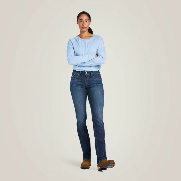 Women Workwear Ariat FR Perfect Rise DuraStretch Avelynn Slim Leg Jean Madera Women Workwear Ariat FR Perfect Rise DuraStretch Avelynn Slim Leg Jean Madera