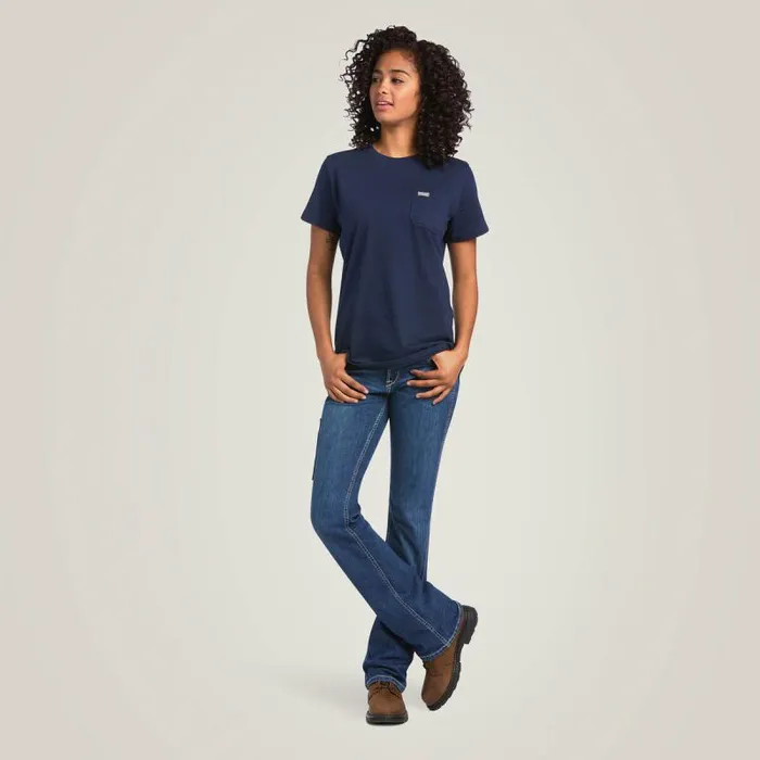 Women Workwear Ariat Rebar Cotton Strong Navy Eclipse Women Workwear Ariat Rebar Cotton Strong Navy Eclipse