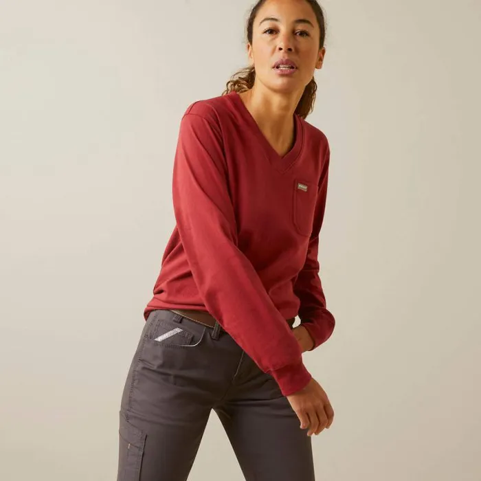 Women Workwear Ariat Rebar Cotton Strong Work Hard Red Dahlia Women Workwear Ariat Rebar Cotton Strong Work Hard Red Dahlia