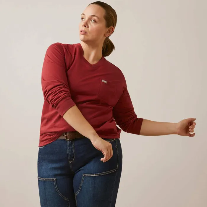 Women Workwear Ariat Rebar Cotton Strong Work Hard Red Dahlia Women Workwear Ariat Rebar Cotton Strong Work Hard Red Dahlia