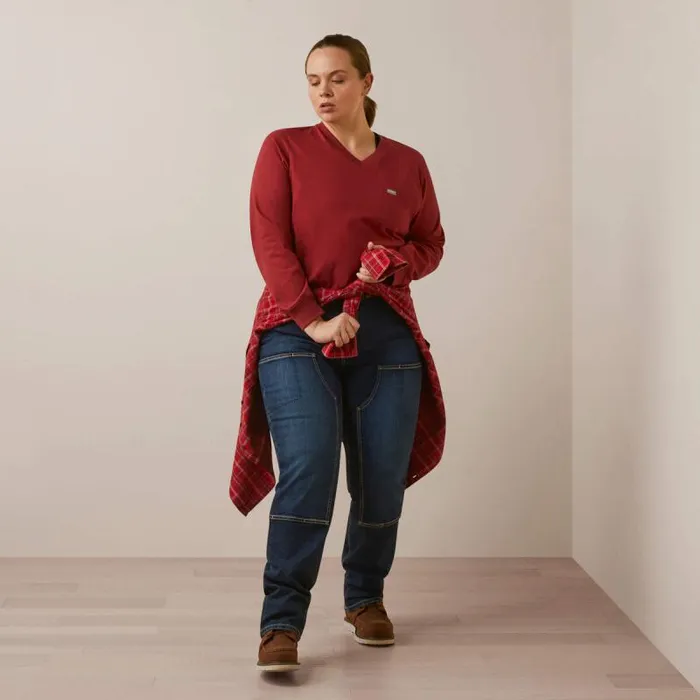 Women Workwear Ariat Rebar Cotton Strong Work Hard Red Dahlia Women Workwear Ariat Rebar Cotton Strong Work Hard Red Dahlia