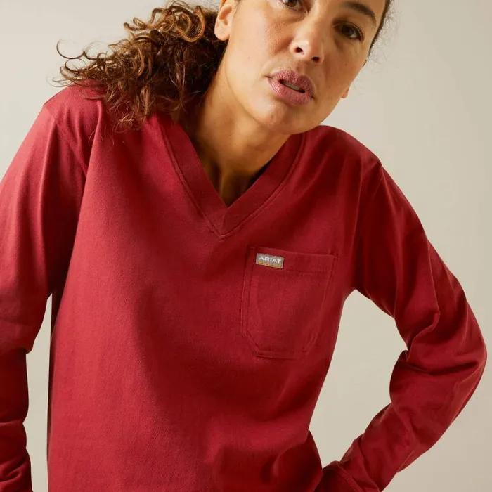 Women Workwear Ariat Rebar Cotton Strong Work Hard Red Dahlia Women Workwear Ariat Rebar Cotton Strong Work Hard Red Dahlia