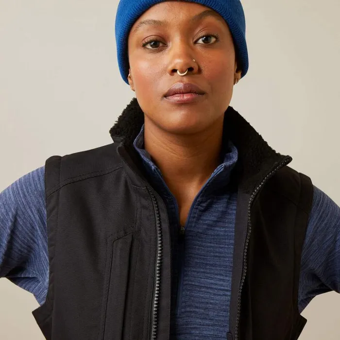 Women Workwear Ariat Rebar DuraCanvas Insulated Vest Black Women Workwear Ariat Rebar DuraCanvas Insulated Vest Black