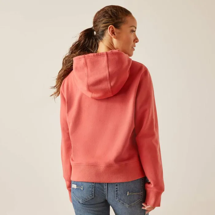 Women Workwear Ariat Rebar Lightweight Cropped Hoodie Mineral Red