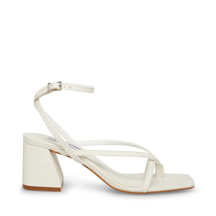 Womens Alaina Bone Leather Steve Madden Sandals