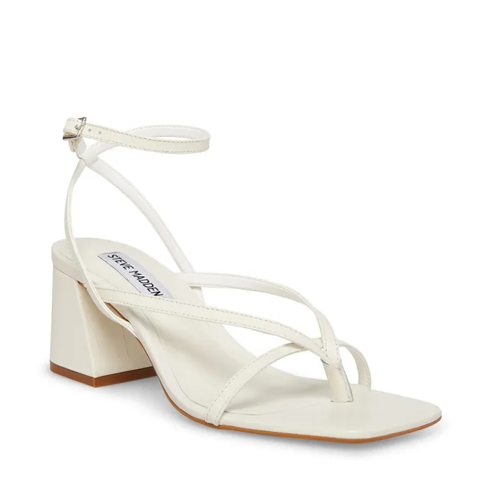 Womens Alaina Bone Leather Steve Madden Sandals