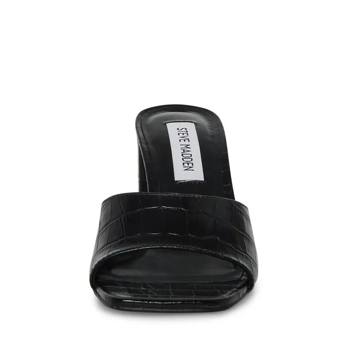 Womens Alaya Black Crocodile Steve Madden Heels