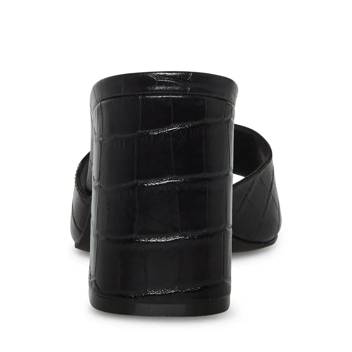 Womens Alaya Black Crocodile Steve Madden Heels