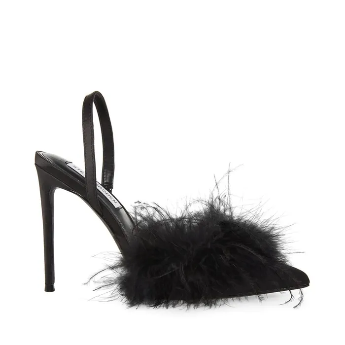 Womens Alexis Black Satin Steve Madden Heels