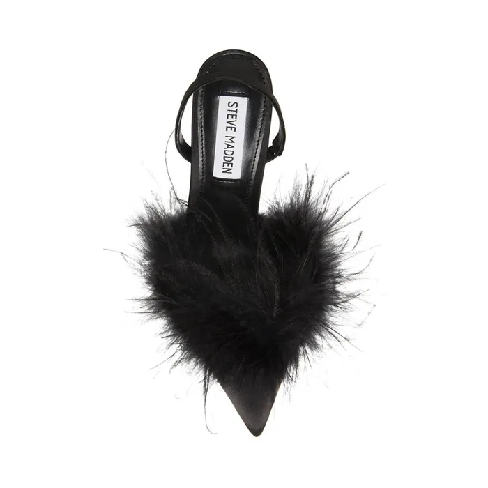 Womens Alexis Black Satin Steve Madden Heels