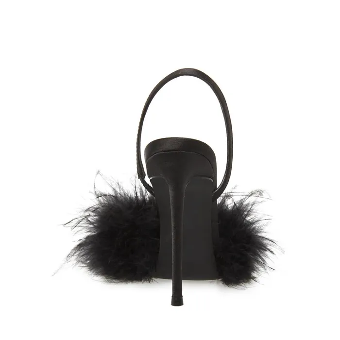 Womens Alexis Black Satin Steve Madden Heels