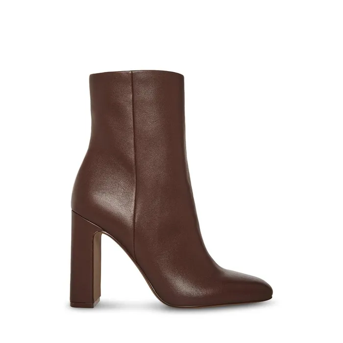 Womens Allison Brown Leather Steve Madden Boots and Booties