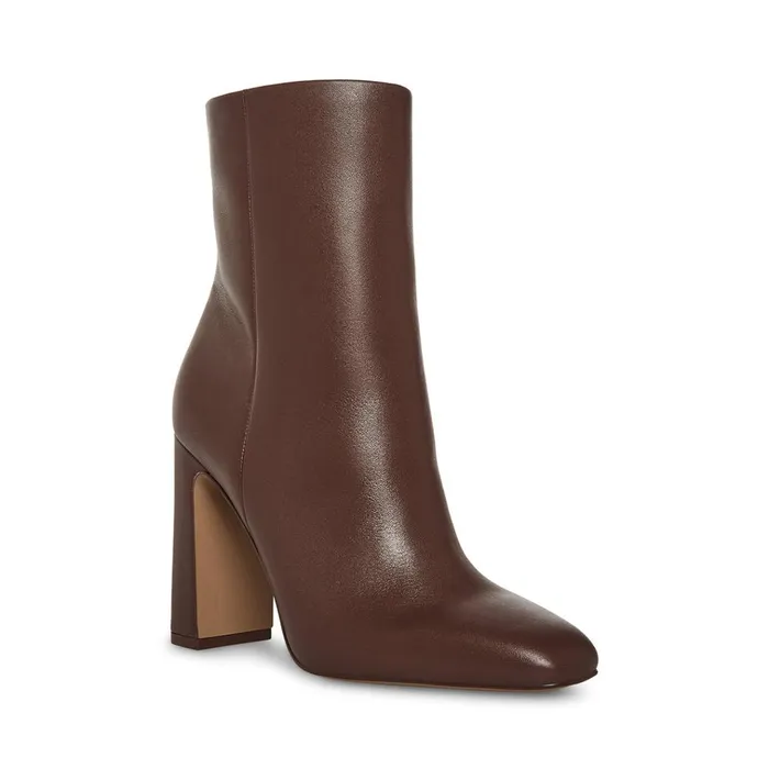 Womens Allison Brown Leather Steve Madden Boots and Booties